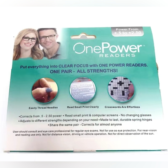 Liz ONE POWER Reading Glasses. Adjusts to your power! 5+-2.5+ perfect for all - Picture 5 of 10